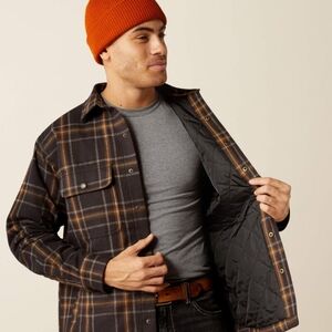 Ariat Men's Plaid Shirt - Brown and Tan